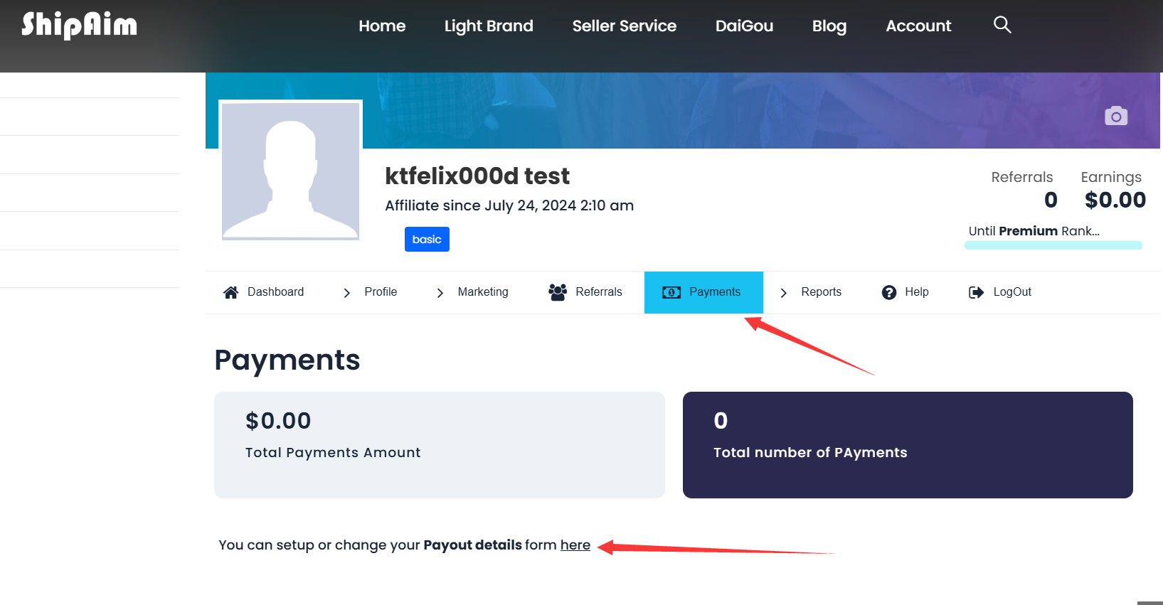 Change The Payment Setting